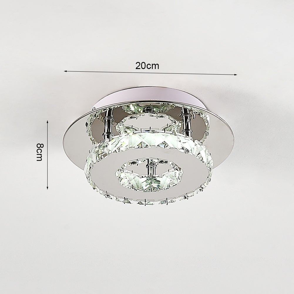 Stacked LED Ceiling Light with Crystal Rims Ceiling Light Living and Home 