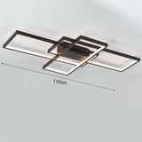 Modern LED Ceiling Light with 3 Black Rectangle Lampshades Ceiling Light Living and Home 