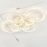 4/6/8 Rings Circle LED Semi-Flush Ceiling Light Dimmable/Non-Dimmable Ceiling Light Living and Home 