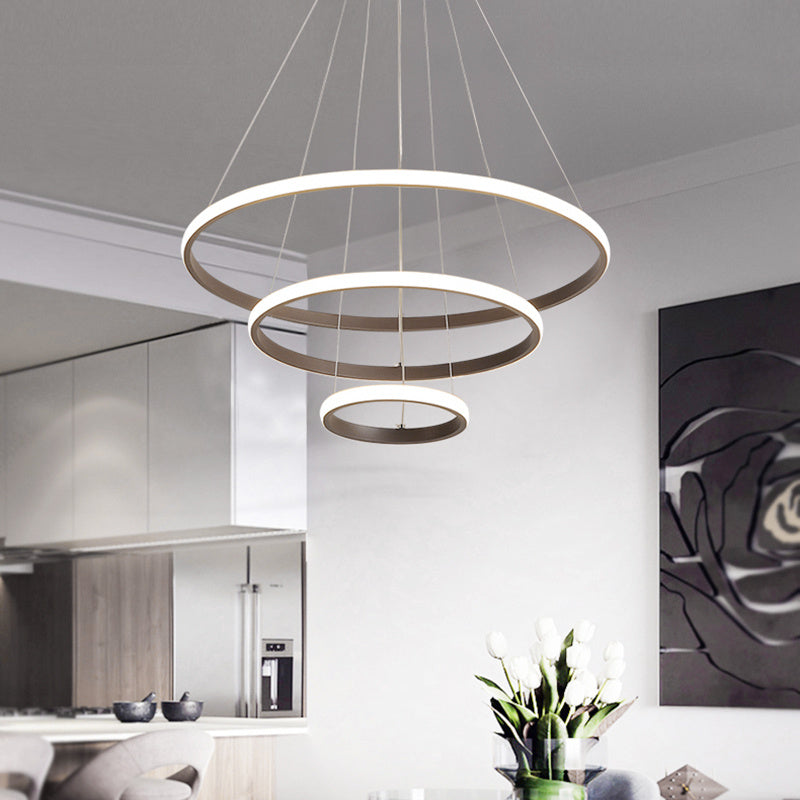 Modern LED Pendant with 3 Circle Rings - Dimmable Pendant Living and Home 