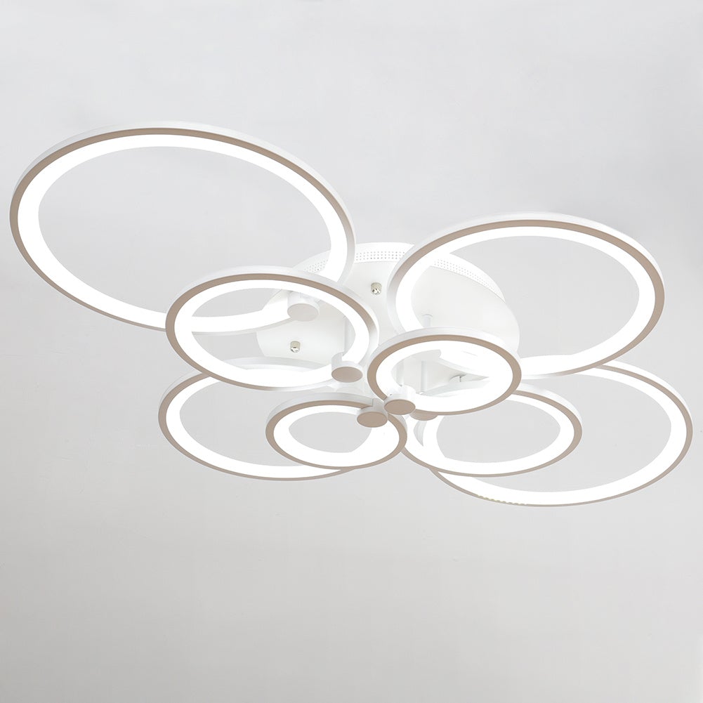 4/6/8 Rings Circle LED Semi-Flush Ceiling Light Dimmable/Non-Dimmable Ceiling Light Living and Home 