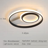 Modern LED Ceiling Light with 2 Circular Rings in Black Dimmable/Non-Dimmable Ceiling Light Living and Home 