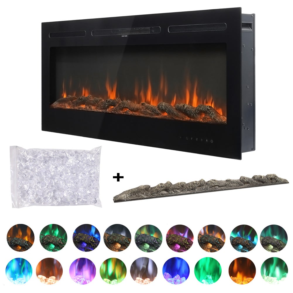 60 Inch Insert Electric Fireplace Heater Wall Mounted Electric Fireplace 1500w Black Fireplaces Living and Home 