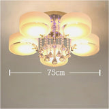 Ceiling Light Semi-Flush Mount , Cylindrical Acrylic Lampshades, Crystal Drops Ceiling Light Living and Home 