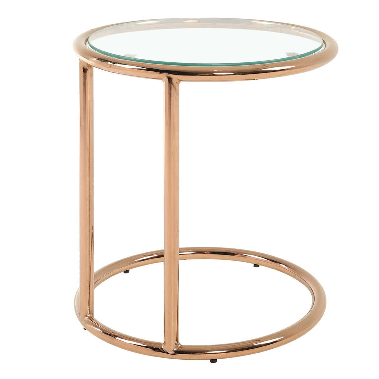 Dia.45cm Glass End & Side Table Furniture Living Room Round Sofa Table Tea Table End Table Living and Home 