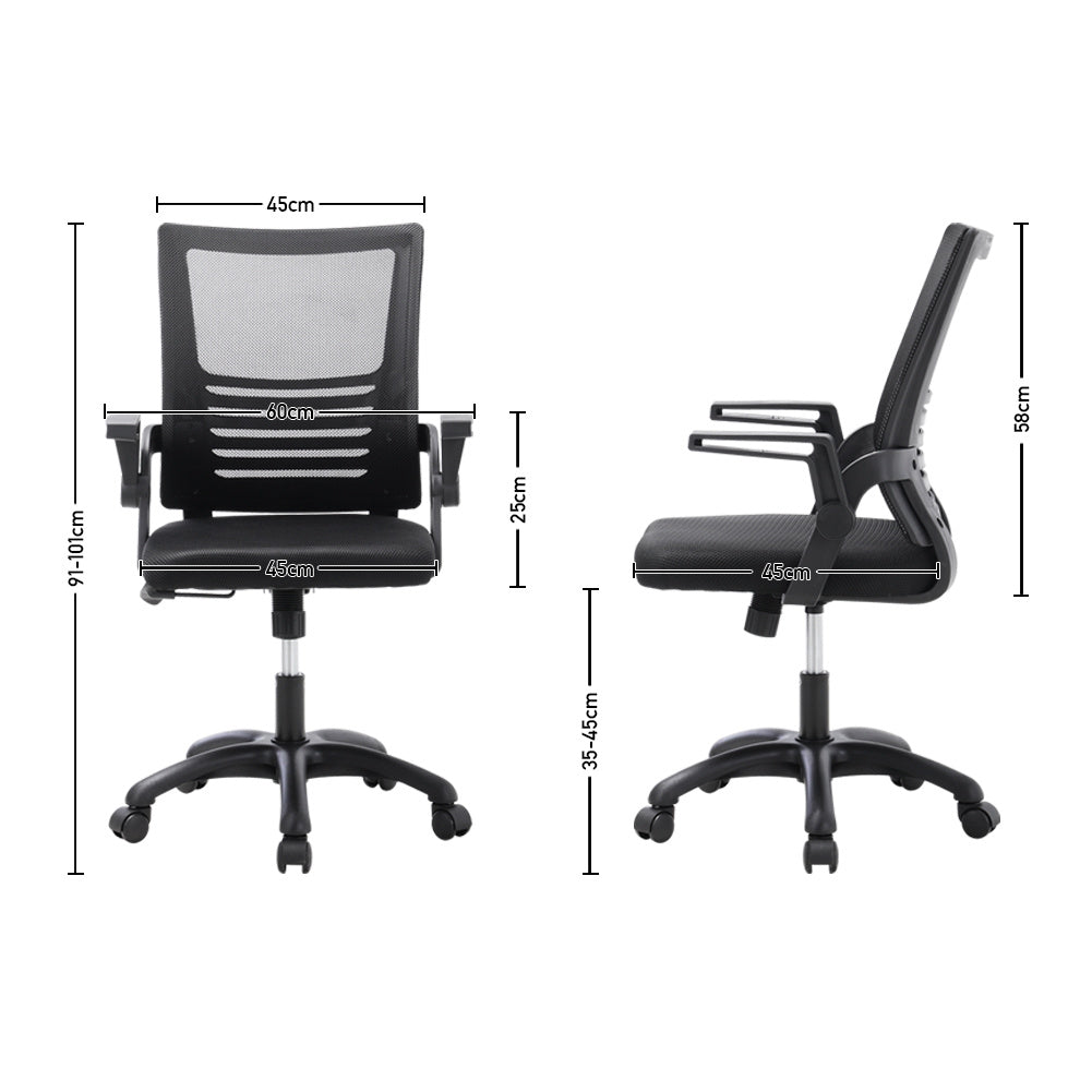 Mesh Back Ergonomic Office Chair with Folding Armrests Office Chair Living and Home 