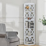 Black/White Wooden 5 tier Rectangular Vertical Living Room Shelf Shelves & Racks Living and Home White 