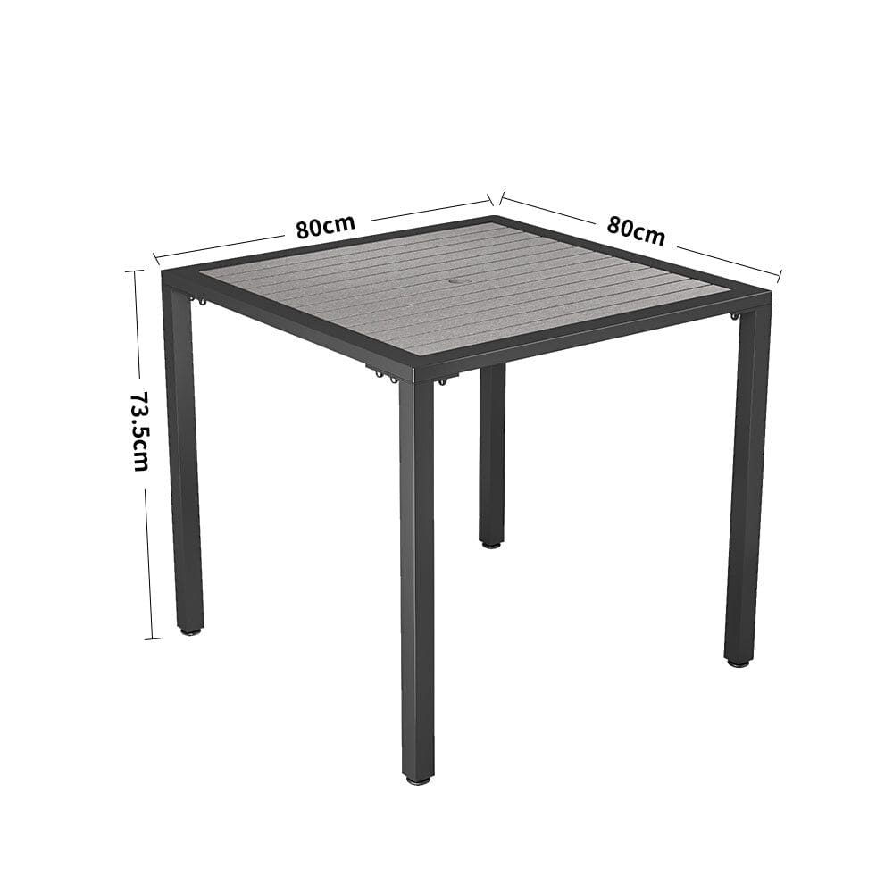 Rectangular Outdoor Dining Table with Parasol Hole Grey Garden Dining Tables Living and Home 