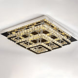 96w LED Ceiling Light 70 x 70 cm Square 3 Tier Crystal Chandelier Ceiling Light Living and Home 