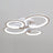 4/6/8 Rings Circle LED Semi-Flush Ceiling Light Dimmable/Non-Dimmable Ceiling Light Living and Home 4 Rings Non-Dimmable Cool White