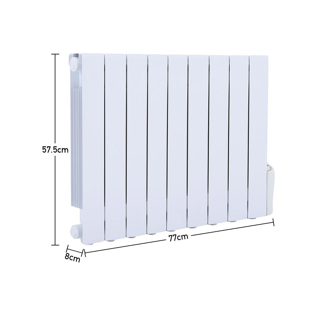 2000W Oil Filled Electric Radiator Heater Wall Mounted or Portable with LCD Thermostat Space Heaters Living and Home 1500W 770*575*80mm 