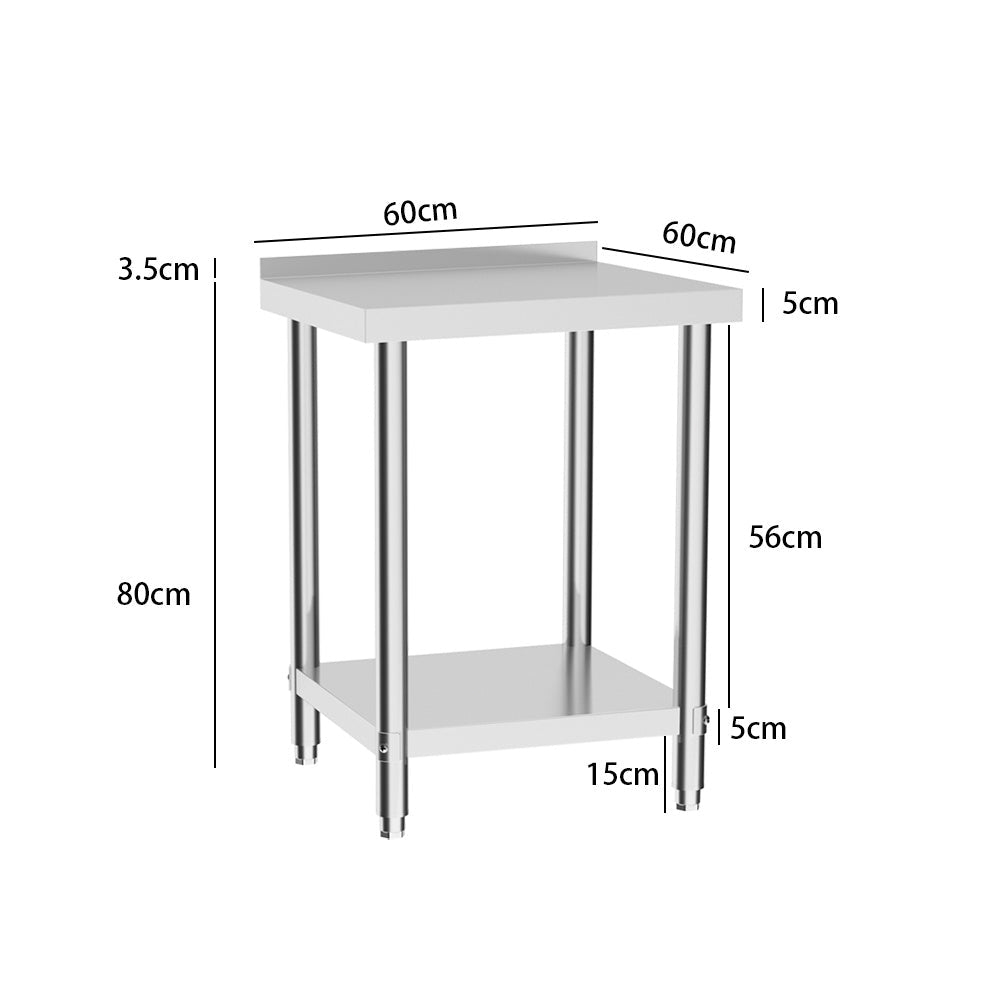 2 Tier Commercial Kitchen Prep & Work Stainless Steel Table Kitchen & Dining Room Tables Living and Home 