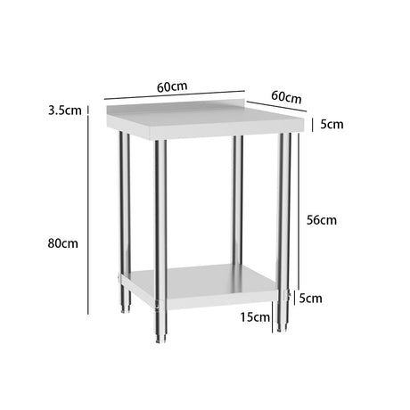 2 Tier Commercial Kitchen Prep & Work Stainless Steel Table Kitchen & Dining Room Tables Living and Home 