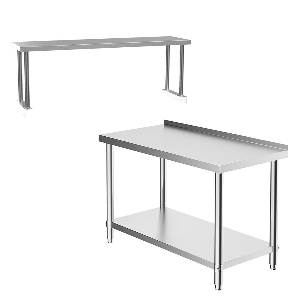 2 Tier Commercial Kitchen Prep & Work Stainless Steel Table Kitchen & Dining Room Tables Living and Home 