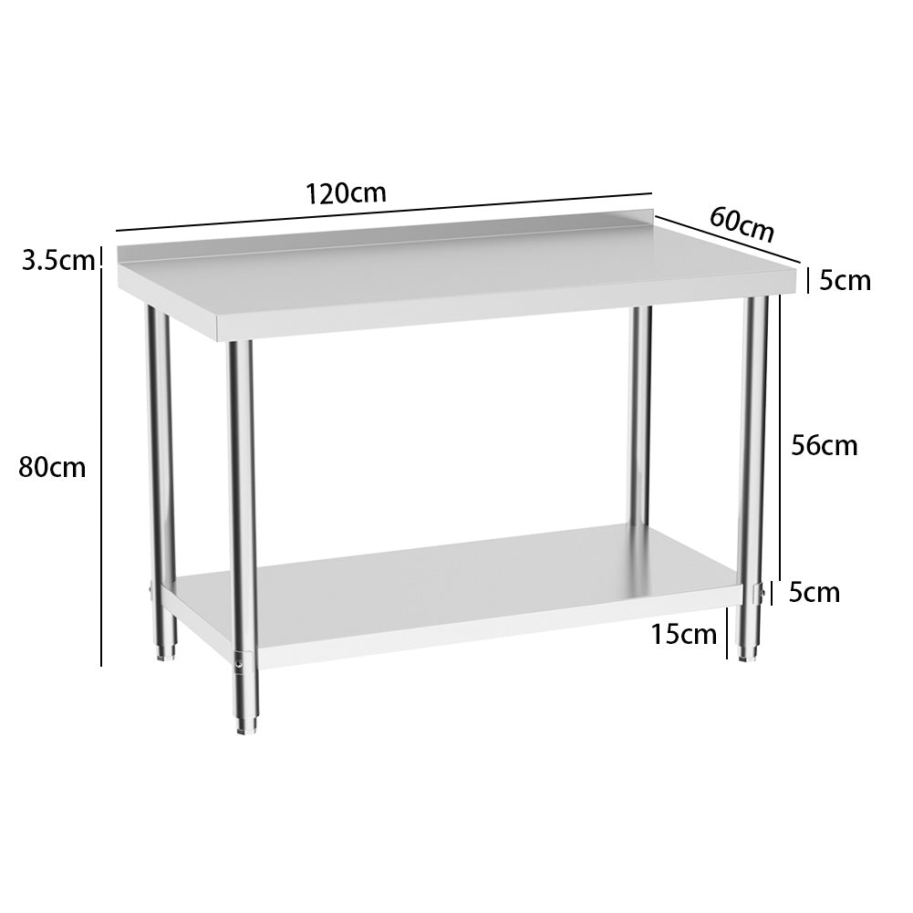 2 Tier Commercial Kitchen Prep & Work Stainless Steel Table Kitchen & Dining Room Tables Living and Home 