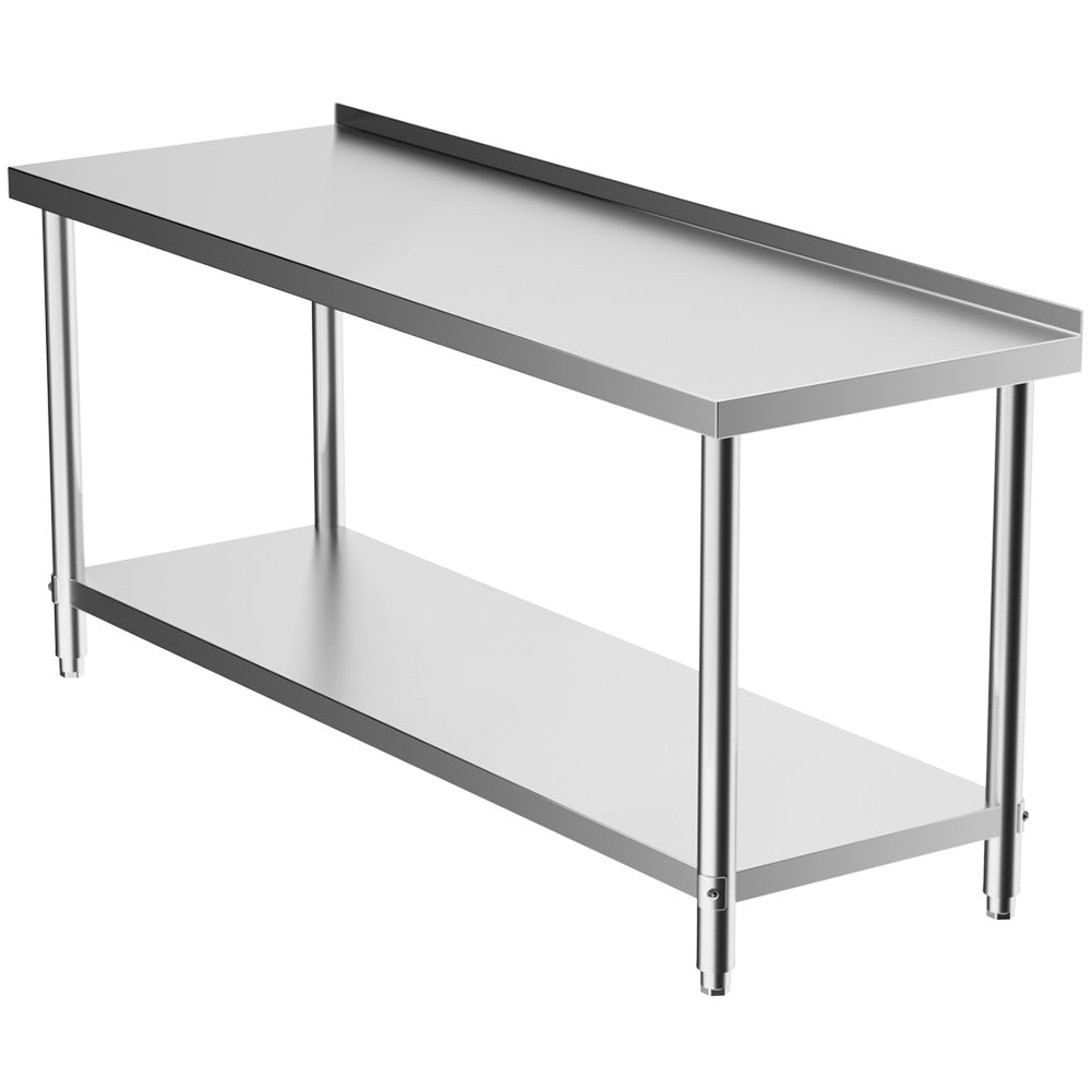 2 Tiers Commercial Kitchen Prep Table Stainless Steel Work Table ...