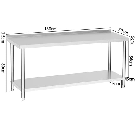 2 Tier Commercial Kitchen Prep & Work Stainless Steel Table Kitchen & Dining Room Tables Living and Home 