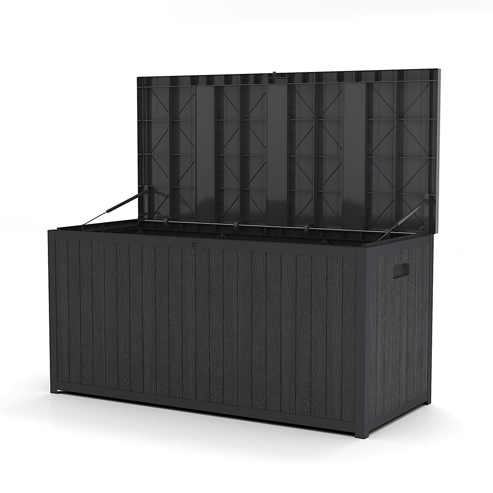 Outdoor Black Storage Deck Box - Large Size Garden Storages & Greenhouses Living and Home 