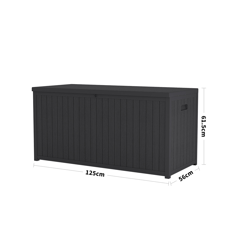 Outdoor Black Storage Deck Box - Large Size Garden Storages & Greenhouses Living and Home 