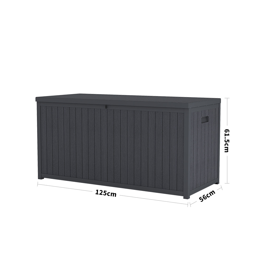 Outdoor Grey Storage Deck Box - Large Size Garden Storages & Greenhouses Living and Home 