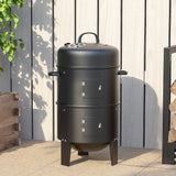 3 in 1 BBQ Charcoal Grill 3 Tier Smoker Garden BBQ Grill Living and Home 