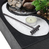 Buddha Zen Tabletop Fountain with LED Light, Tealight Holder and Succulent Fountains & Waterfalls Living and Home 