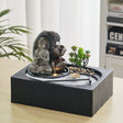 Buddha Zen Tabletop Fountain with LED Light, Tealight Holder and Succulent Fountains & Waterfalls Living and Home 