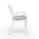 Set of 2 Garden Chairs Cast Aluminum Seating with Cushion Patio Side Chairs Living and Home 