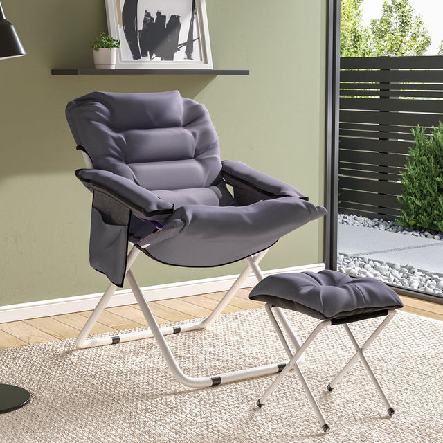 Folding Moon Chair and Footstool Set Accent Chair Living and Home 