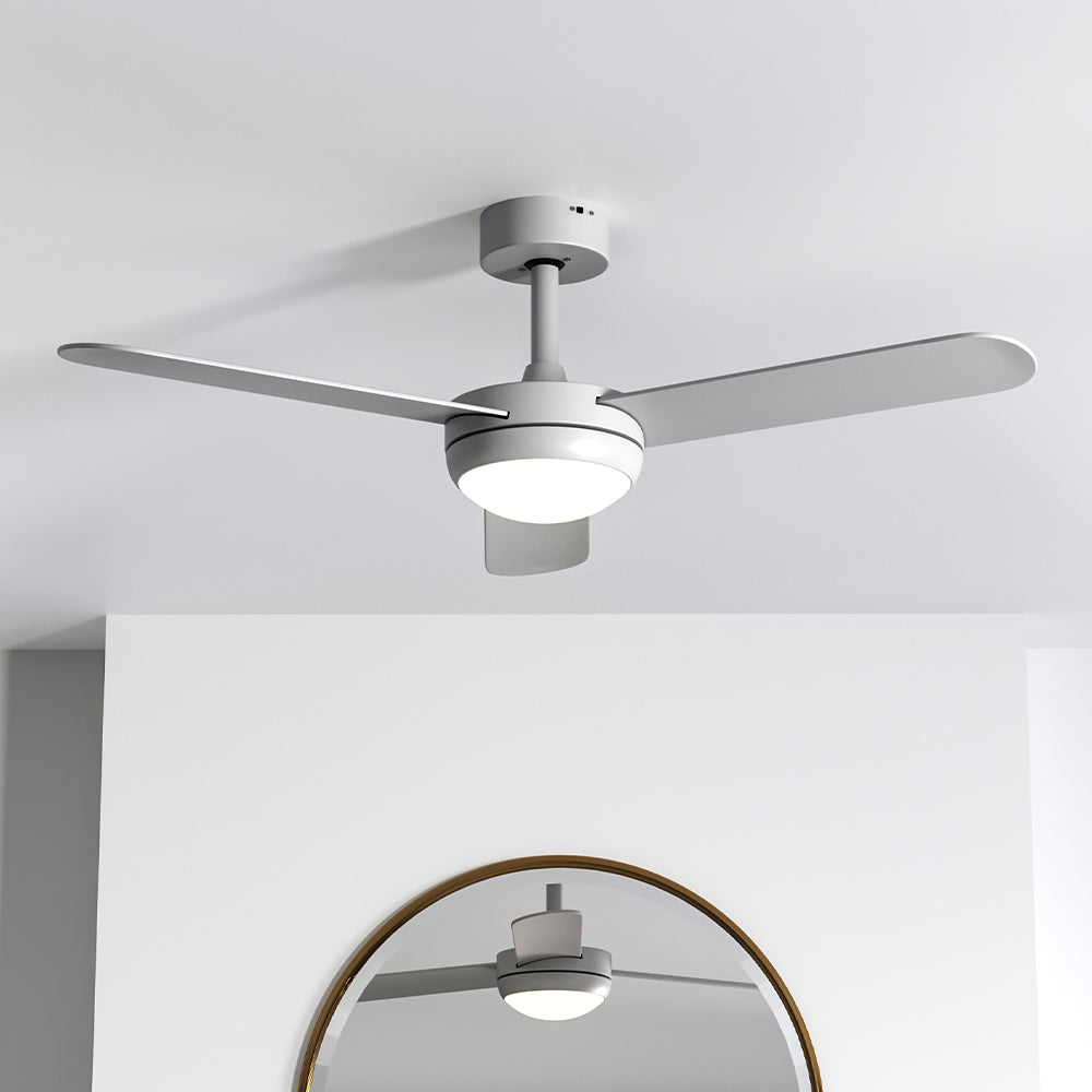 Silver 3 Blade Ceiling Fan with LED Lamp & Remote Control 42Inch Ceiling Light Living and Home 