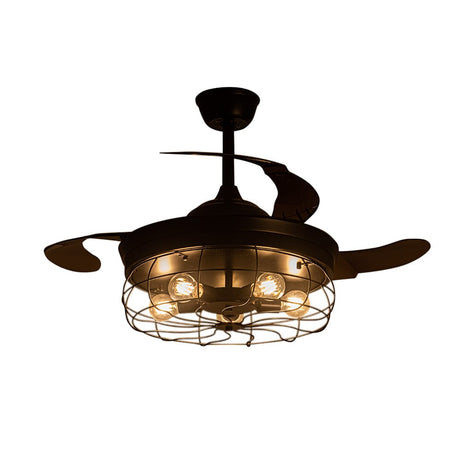 42 Inch Caged Style Ceiling Fan Light ABS Blade Fan with Remote Ceiling Lights Living and Home 