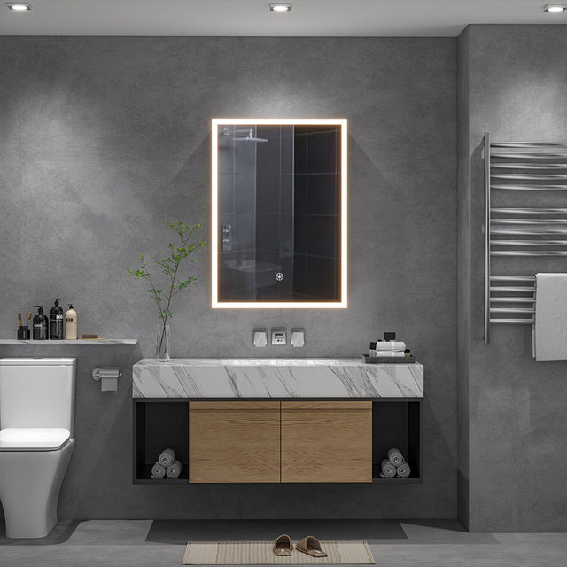 LED Bathroom Mirror Rectangular Wall Mount Mirror Cabinet Bathroom Mirror Cabinets Living and Home 