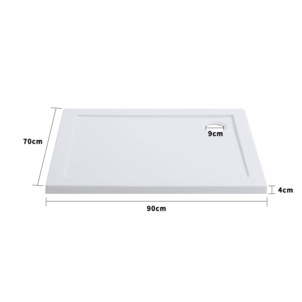 Livingandhome 900x700mm Rectangular Shower Tray White, DM0405DM0423 Living and Home 