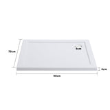 Livingandhome 900x700mm Rectangular Shower Tray White, DM0405DM0423 Living and Home 