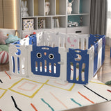 Kids Safety Play Yard Blue Foldable Home Activity Center Play Yard Living and Home 