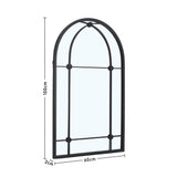 Arched Wall Hanging Metal Windowpane Mirror Home Decoration Mirrors Living and Home 