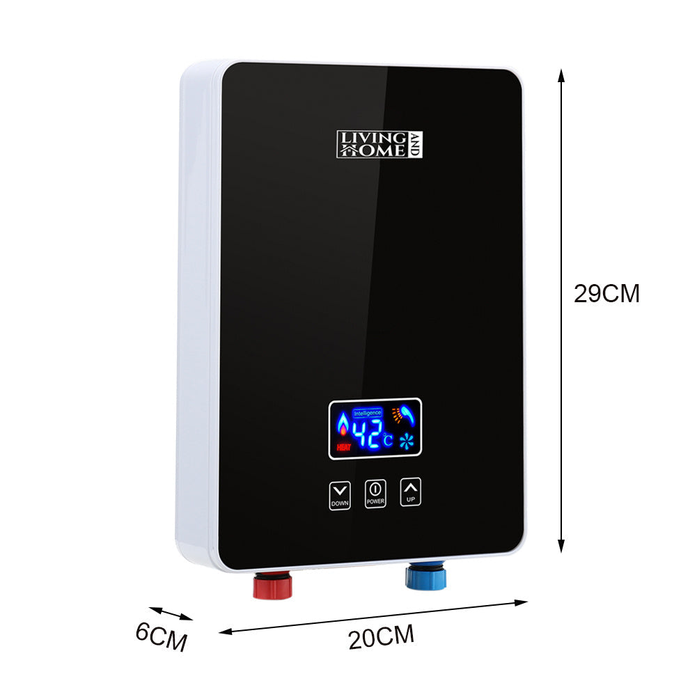 6kW Tankless Electric Water Heater with Shower Head Digital Temperatur