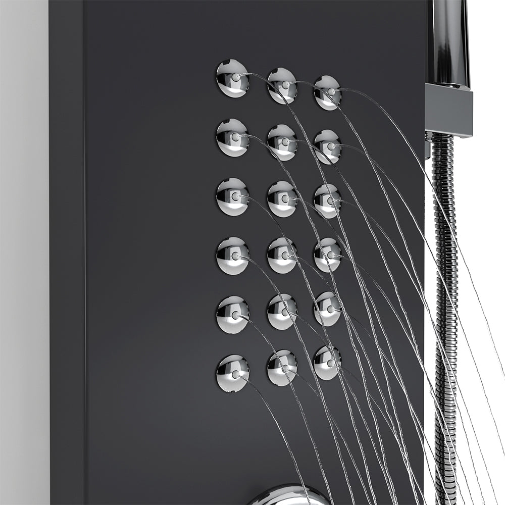 LED Display Shower Panel 5 Function Shower System with Shower Head & Hand Bathroom Shower Living and Home 