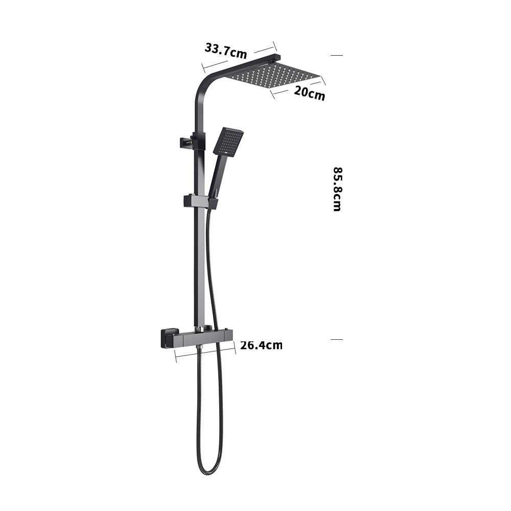 Square Shower Column Triple Function Shower Mixer Set Bathroom Shower Living and Home 