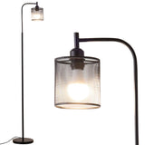 Industrial Metal Floor Light with Mesh Lampshade Floor Lamps Living and Home 