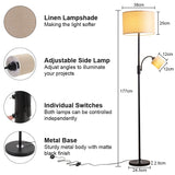 2-Light Floor Standing Lamp with Adjustable Head Floor Lamps Living and Home 