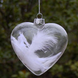 12 Pcs Heart Shape Glass Ornaments Christmas Hanging Decor Baubles Christmas Living and Home 