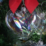 12 Pcs Heart Shape Glass Ornaments Christmas Hanging Decor Baubles Christmas Living and Home 