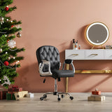 Faux Leather Chesterfield Office Chair with Chrome Base Office Chair Living and Home 