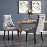 Set of 2 Tufted Velvet Dining Chairs Dining Chairs Living and Home 