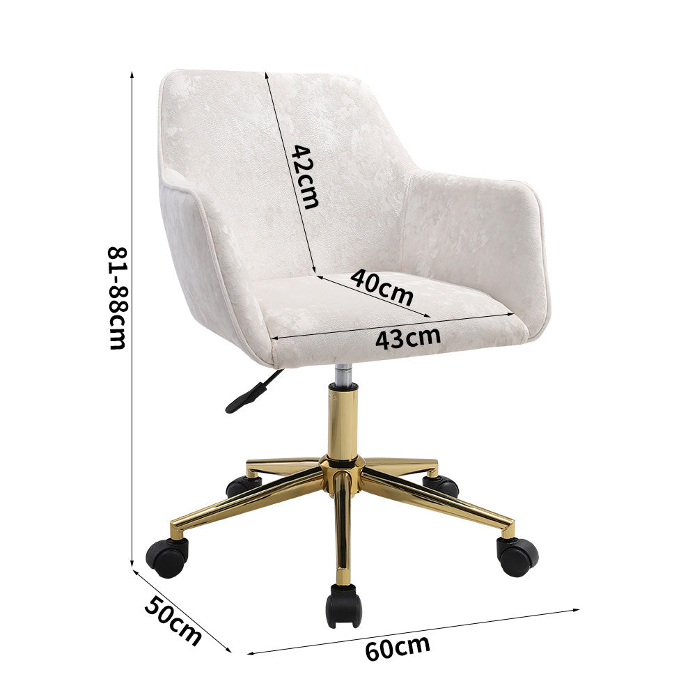 Velvet Upholstered Home Office Swivel Task Chair with Flared Arms Armchairs Living and Home 