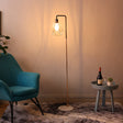 Modern Floor Lamp with Marble Base - Dimmable Floorlamp Living and Home French gold and black stem with French gold lampshade 