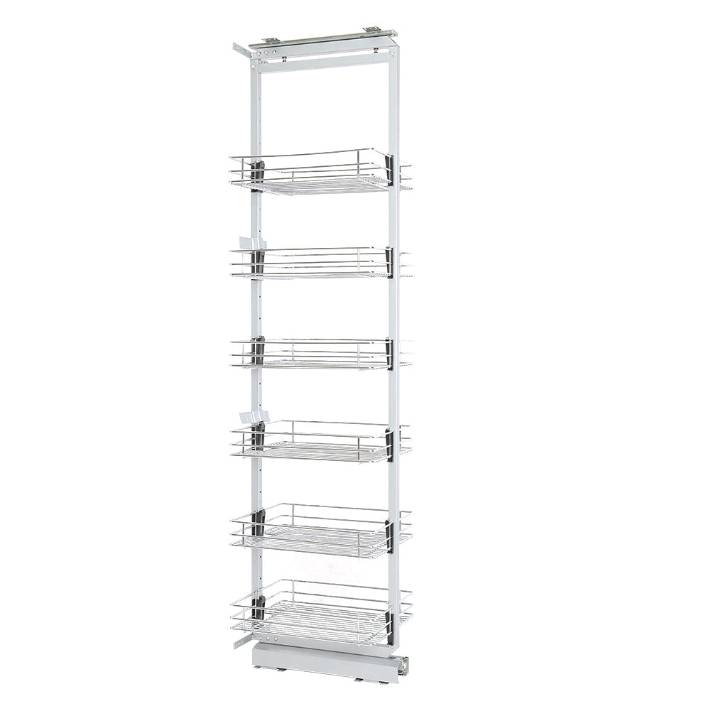 6-Tier Metal Kitchen Cabinet Basket Shelf Tall Pull-out Basket Shelves Kitchen Shelves Living and Home Mesh Baskets W 35cm 