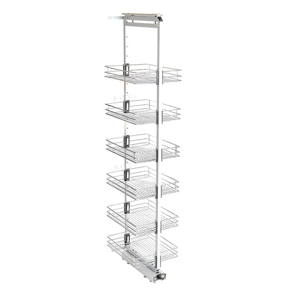 215cm H 6-Tier Metal Kitchen Cabinet Basket Shelf Tall Pull-out Basket ...