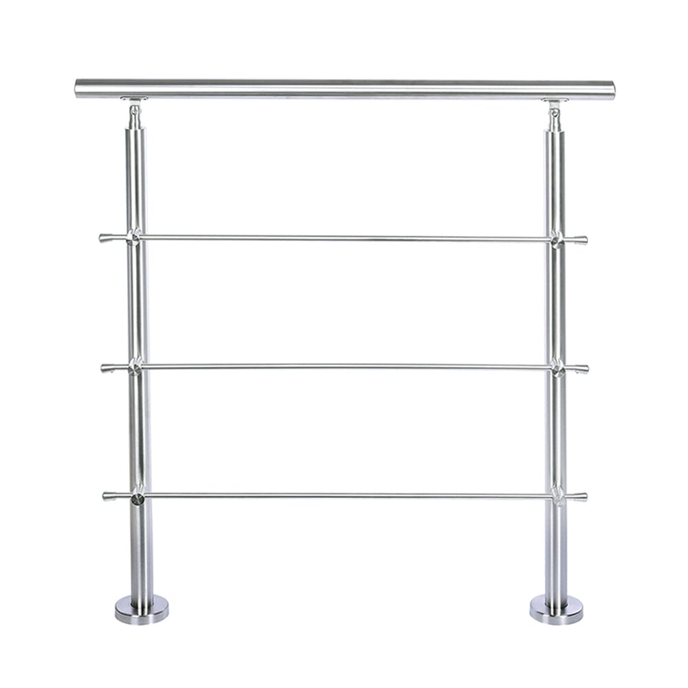 Silver Floor Mount Stainless Steel Handrail for Slopes and Stairs Living and Home 